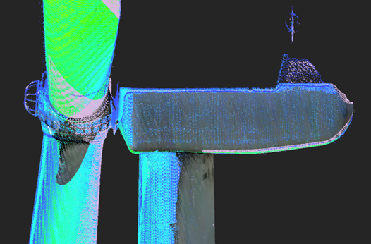 Point cloud of the Nordex N80 wind turbine rotor and nacelle