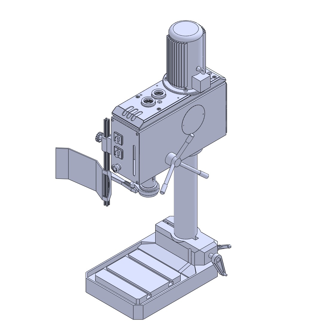 Modelo CAD reconstruido del taladro de columna completo