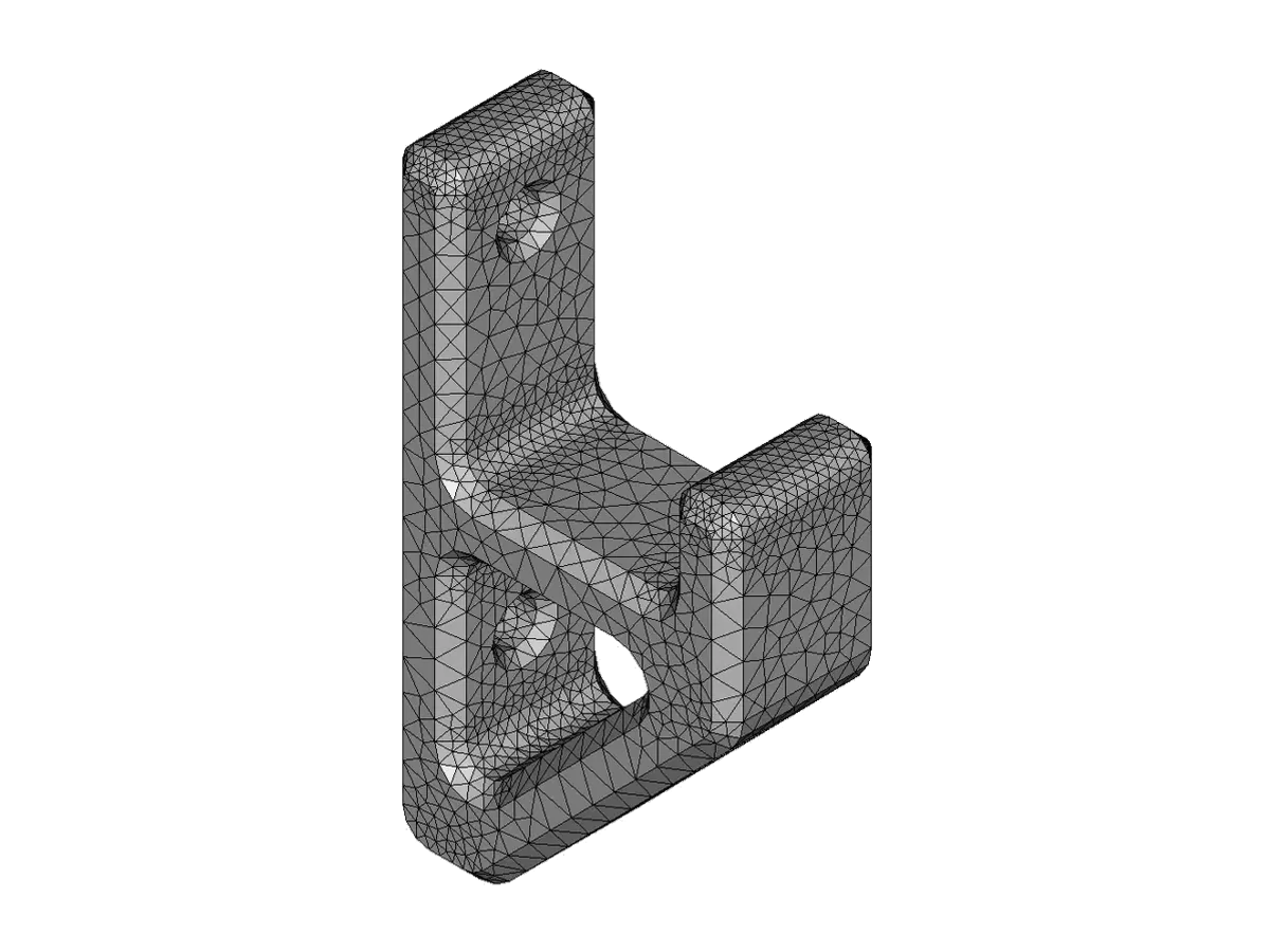 Finite element mesh of the bracket