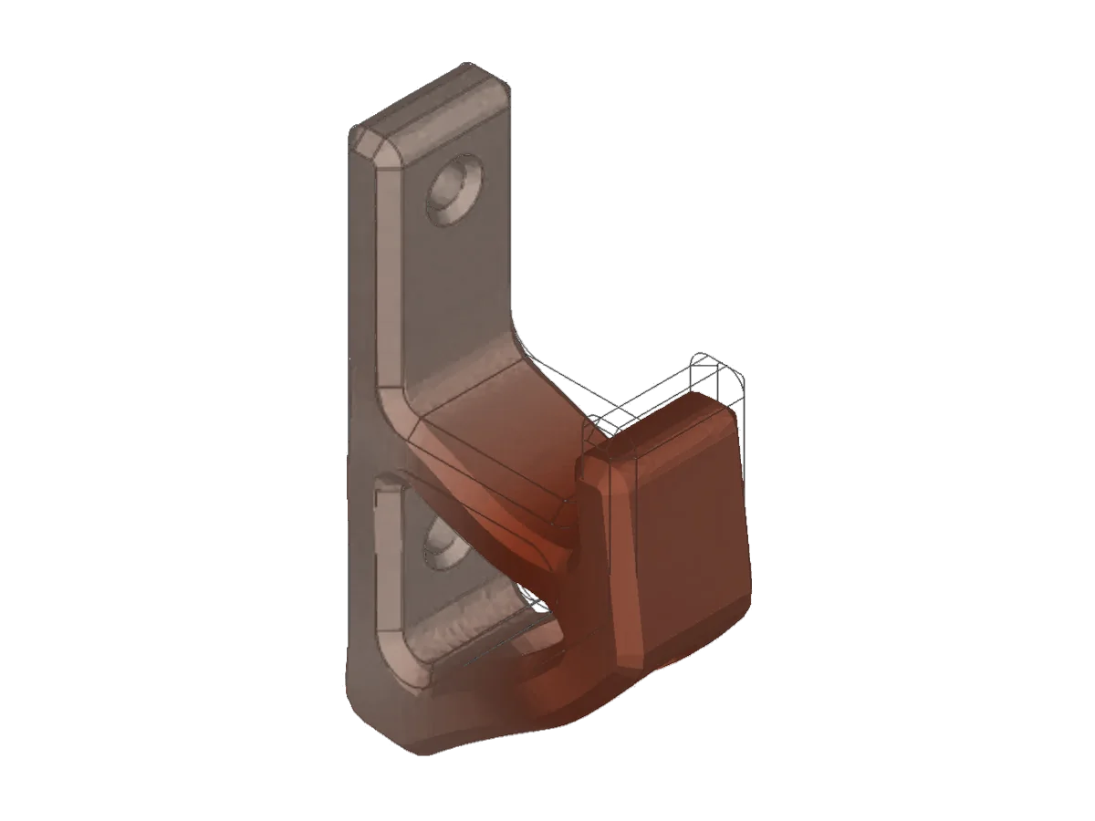 Stresses in the deformed bracket: the darkest area carries the most load